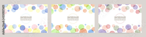 watercolor vector colorful bubble frames