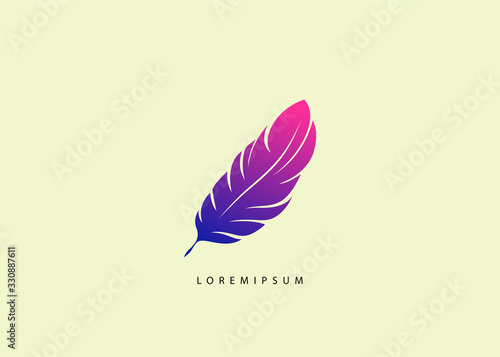 feather logo template - Gradient feather vector