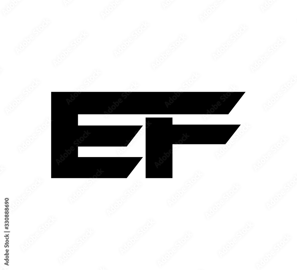 Initial 2 letter Logo Modern Simple Black EF Initial 2 letter Logo Modern Simple Black EF