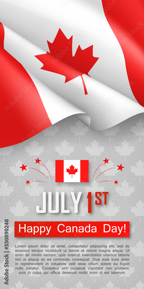 Canada Flag the National Day of Canada Stock Vector - Illustration