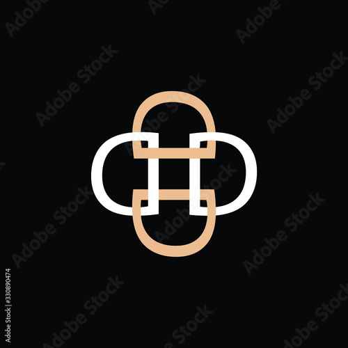 Letter d logo. Letter d icon 4 piece