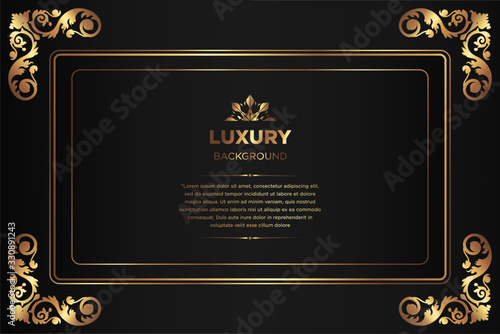 Luxury background. abstract black gold. black gold frame modern simple creative elegant with space of text can be used for Ramadan Islamic arabesque celebration invitation