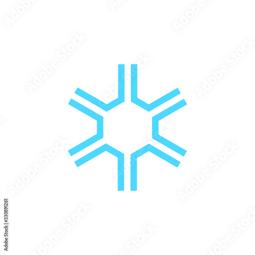 hexagon technology icon. Letter a round logo.