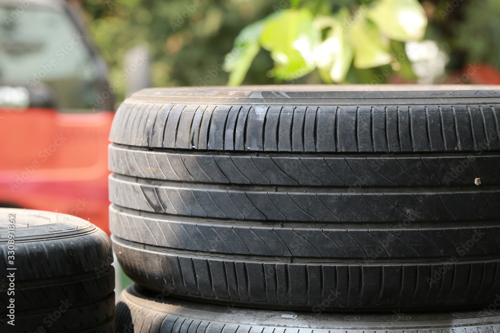 Fototapeta premium Used tires background