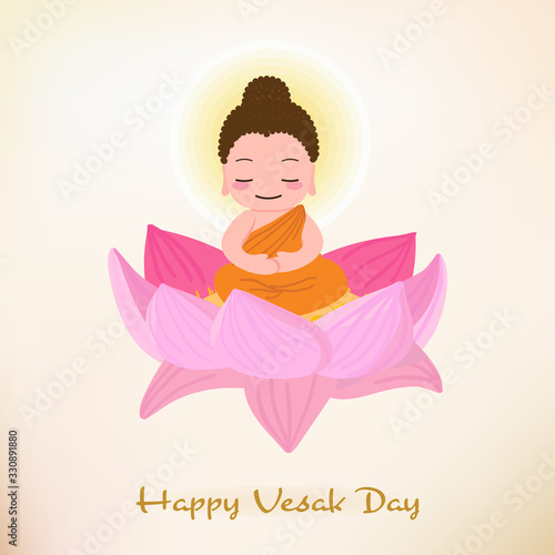 Buddha enlighten on Vesak day eps10 vectors illustration