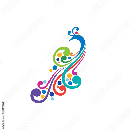 peacock logo, the logo of the beauty of peacocks