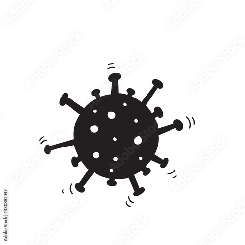hand drawn corona virus illustration with doodle style vector isolated