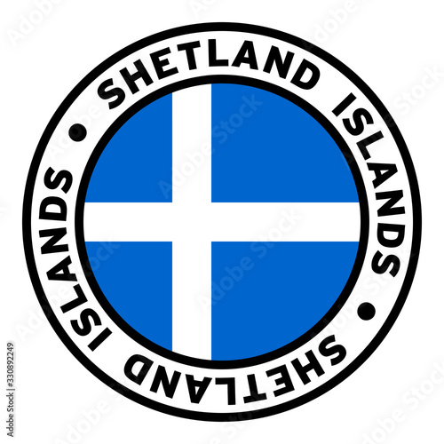 Round Shetland Islands Flag Clipart photo