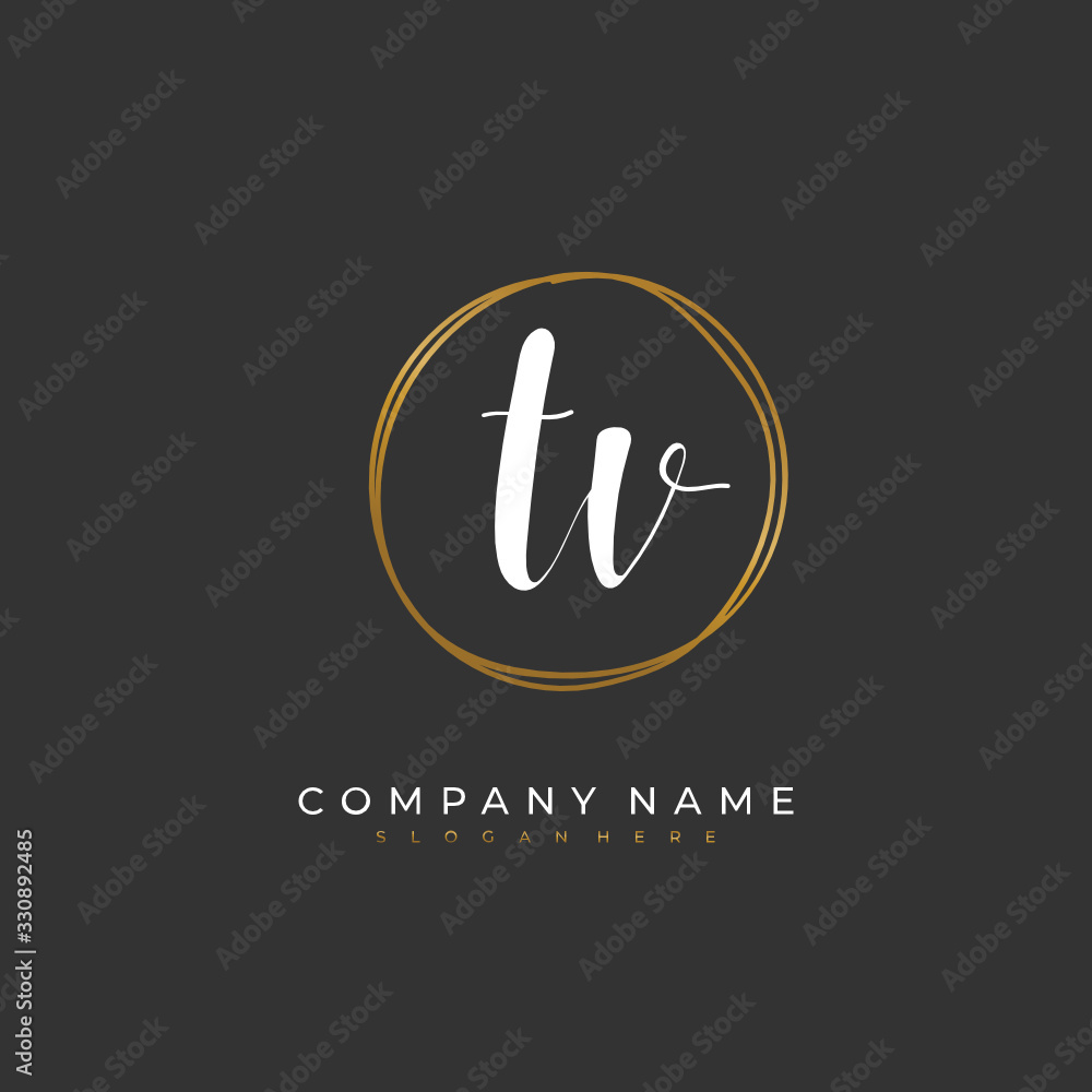 Handwritten initial letter T V TV for identity and logo. Vector logo template with handwriting and signature style. Handwritten initial letter T V TV for identity and logo. Vector logo template with handwriting and signature style.
