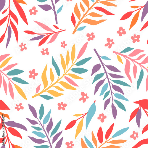abstract flowers and leaves