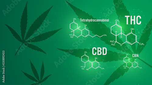 cannabis molecular structure medical concept background