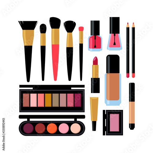 set of diiferent cosmetic products