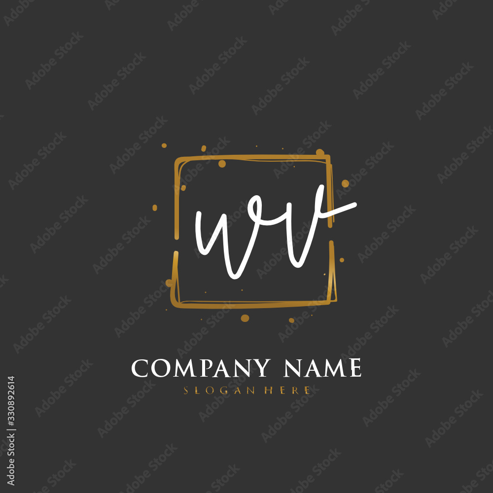 Handwritten initial letter W V WV for identity and logo. Vector logo template with handwriting and signature style. Handwritten initial letter W V WV for identity and logo. Vector logo template with handwriting and signature style.