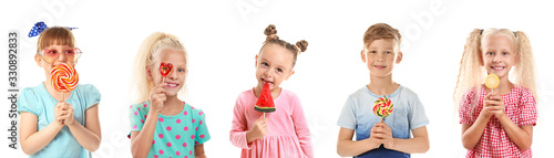Cute little girl with lolli...