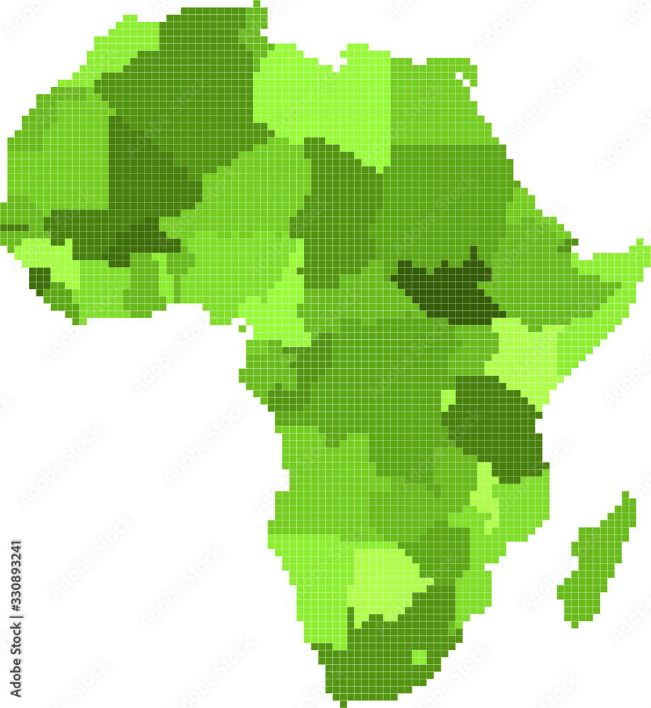 Square Geometry Africa map.All elements are separated in editable countries. Vector illustration EPS10.
