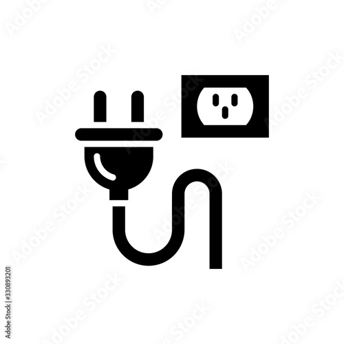 plug & Play Glyph Vector icon Illustration.
