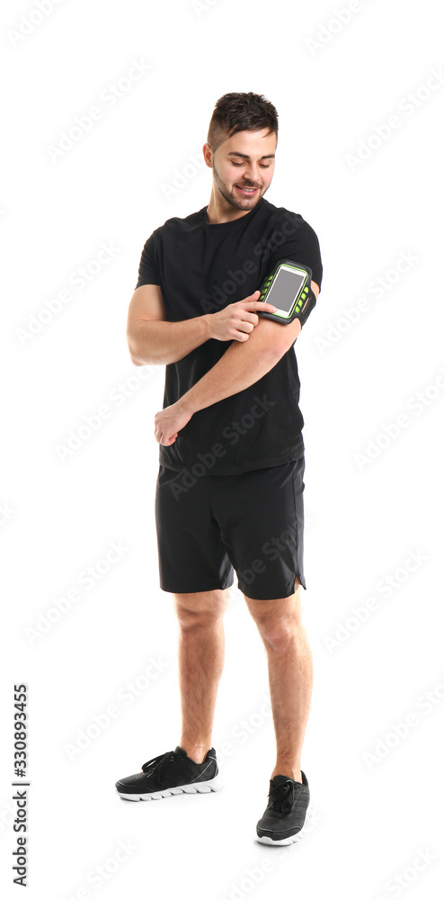Sporty young man on white background Sporty young man on white background