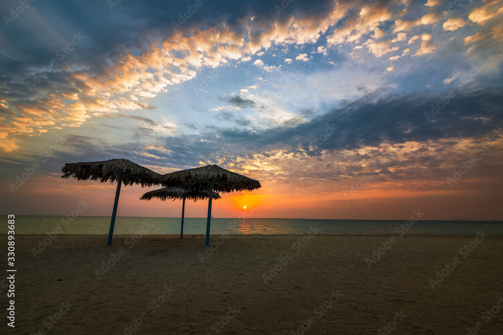 Morning view of Fanateer Beach -Al Jubail Saudi Arabia Morning view of Fanateer Beach -Al Jubail Saudi Arabia