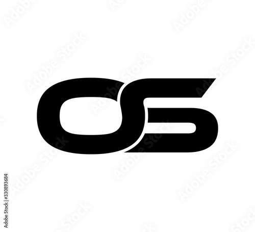 Initial 2 letter Logo Modern Simple Black OS