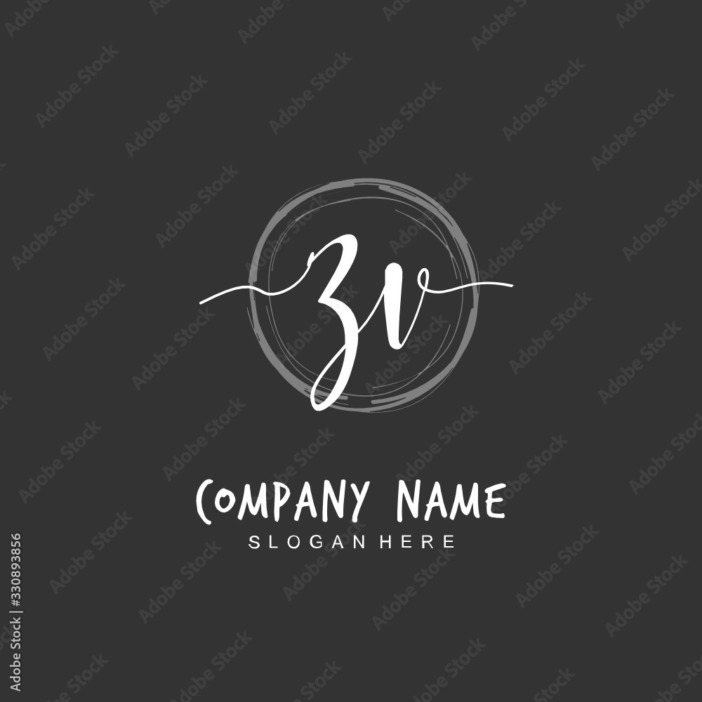 Handwritten initial letter Z V ZV for identity and logo. Vector logo template with handwriting and signature style. Handwritten initial letter Z V ZV for identity and logo. Vector logo template with handwriting and signature style.