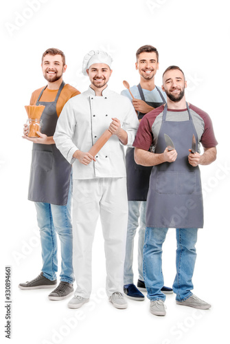 Male chef with participants...
