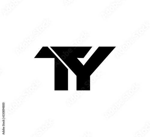 Initial 2 letter Logo Modern Simple Black TY