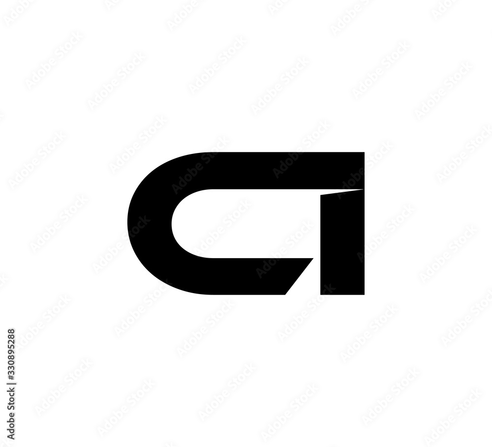 Initial 2 letter Logo Modern Simple Black CI Initial 2 letter Logo Modern Simple Black CI