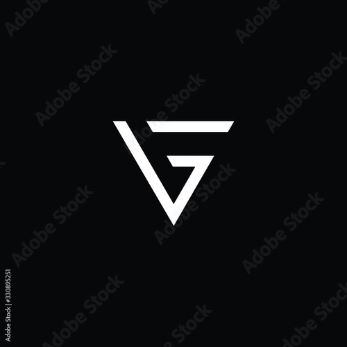 Minimal elegant monogram art logo. Outstanding professional trendy awesome artistic VG GV BF FB initial based Alphabet icon logo. Premium Business logo White color on black background
