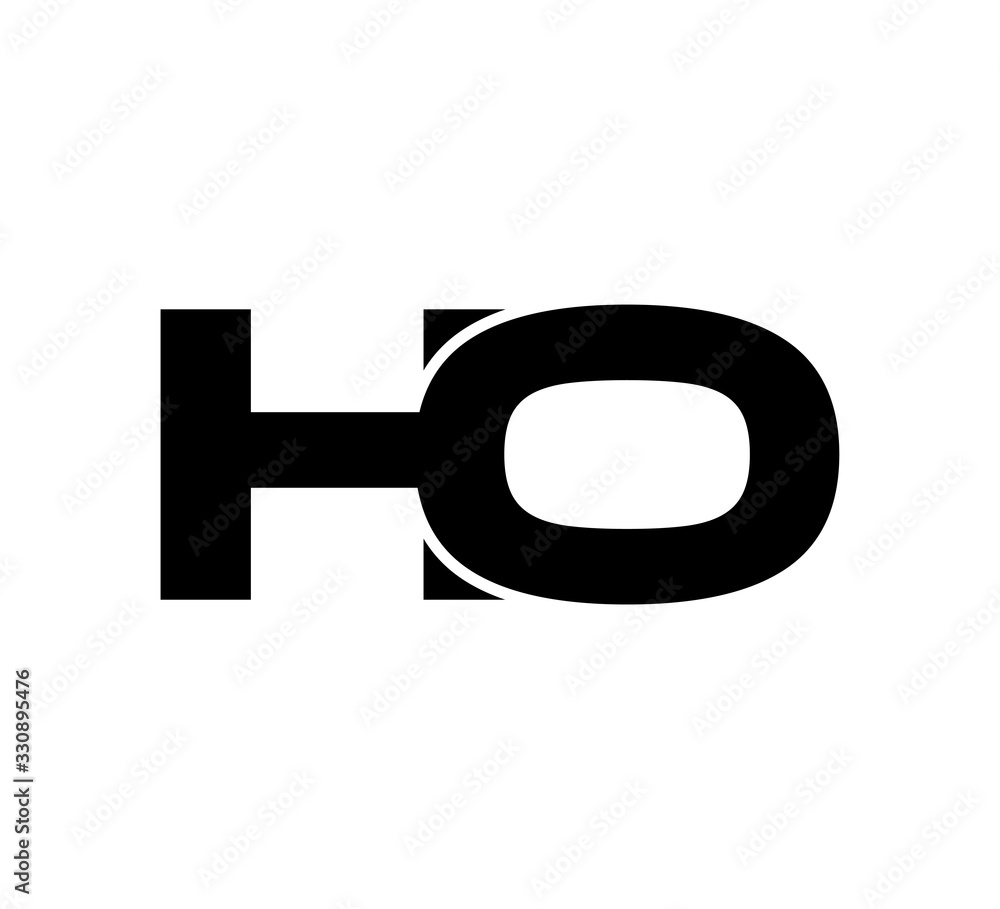 Initial 2 letter Logo Modern Simple Black HO Initial 2 letter Logo Modern Simple Black HO