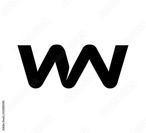 Initial 2 letter Logo Modern Simple Black WW