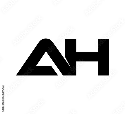 Initial 2 letter Logo Modern Simple Black AH