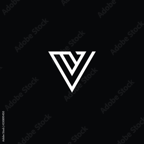 Minimal elegant monogram art logo. Outstanding professional trendy awesome artistic V VV initial based Alphabet icon logo. Premium Business logo White color on black background
