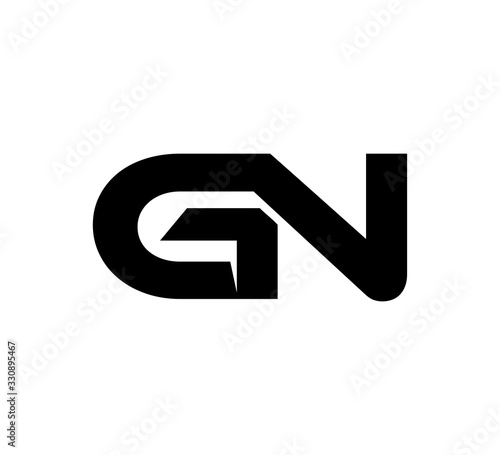 Initial 2 letter Logo Modern Simple Black GN
