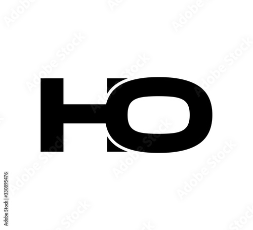 Initial 2 letter Logo Modern Simple Black HO