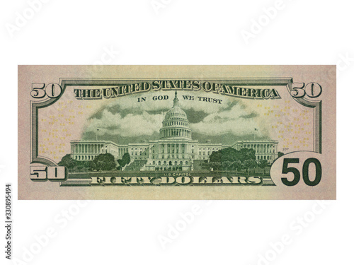 Colorful background with money US dollars of different value. Top view of business concept with finance for banks. American banknotes 5, 10, 50, 100 dollars backdrop