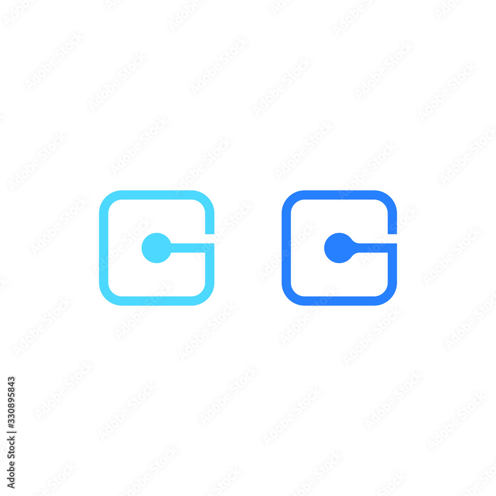 Square technology icon. Vector tech logo. Letter g logo Square technology icon. Vector tech logo. Letter g logo