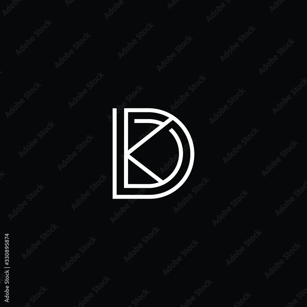 Minimal elegant monogram art logo. Outstanding professional trendy awesome artistic DK KD initial based Alphabet icon logo. Premium Business logo White color on black background Minimal elegant monogram art logo. Outstanding professional trendy awesome artistic DK KD initial based Alphabet icon logo. Premium Business logo White color on black background