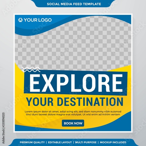 travel social media post template