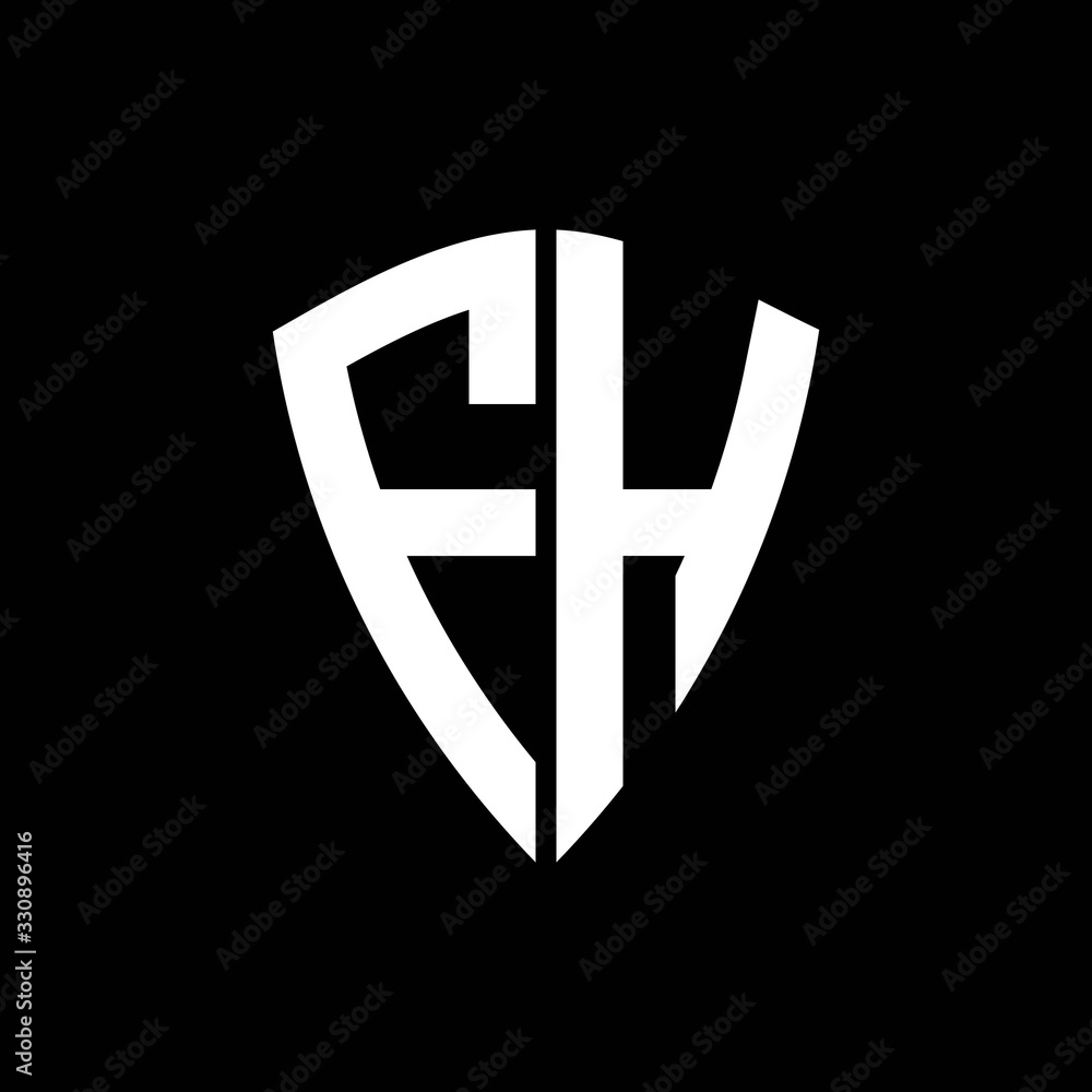 FH logo monogram with shield shape design template Stock Vector | Adobe ...