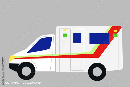 Vector illustration ambulance car. transportation for hospital patients with paramedic
