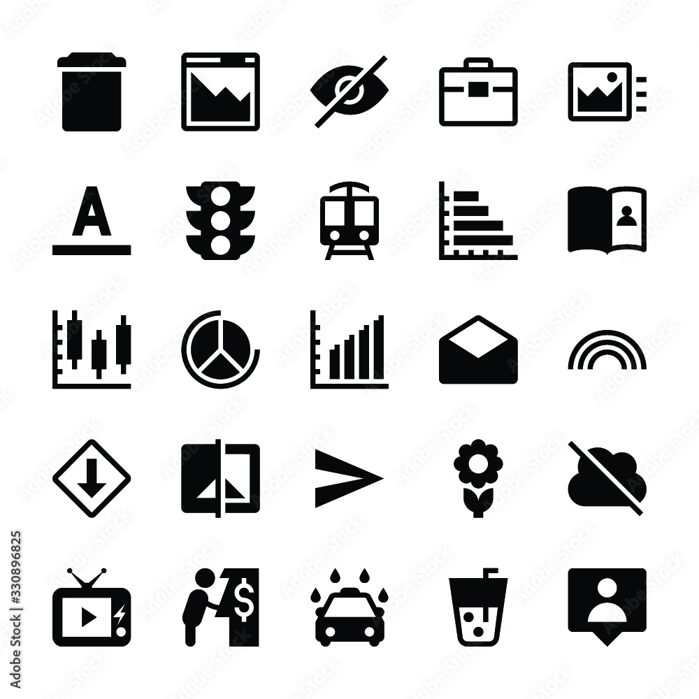 A Set of User Interface Glyph Icons 