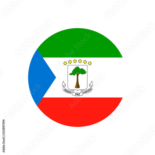National flag of Republic of Equatorial Guinea, icon. Vector illustration.