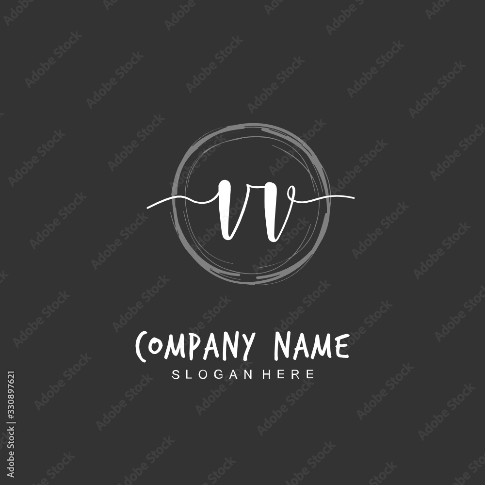 Handwritten initial letter V VV for identity and logo. Vector logo template with handwriting and signature style. Handwritten initial letter V VV for identity and logo. Vector logo template with handwriting and signature style.