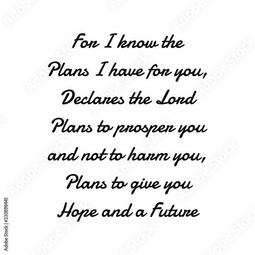 For I know the plans i have for you  declares the lord plans to prosper you and not to harm you  plans to give you hope and a future. Bible quote
