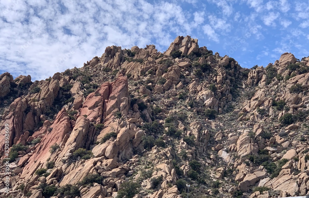Fototapeta premium mountain and rocks with blue sky and some clouds