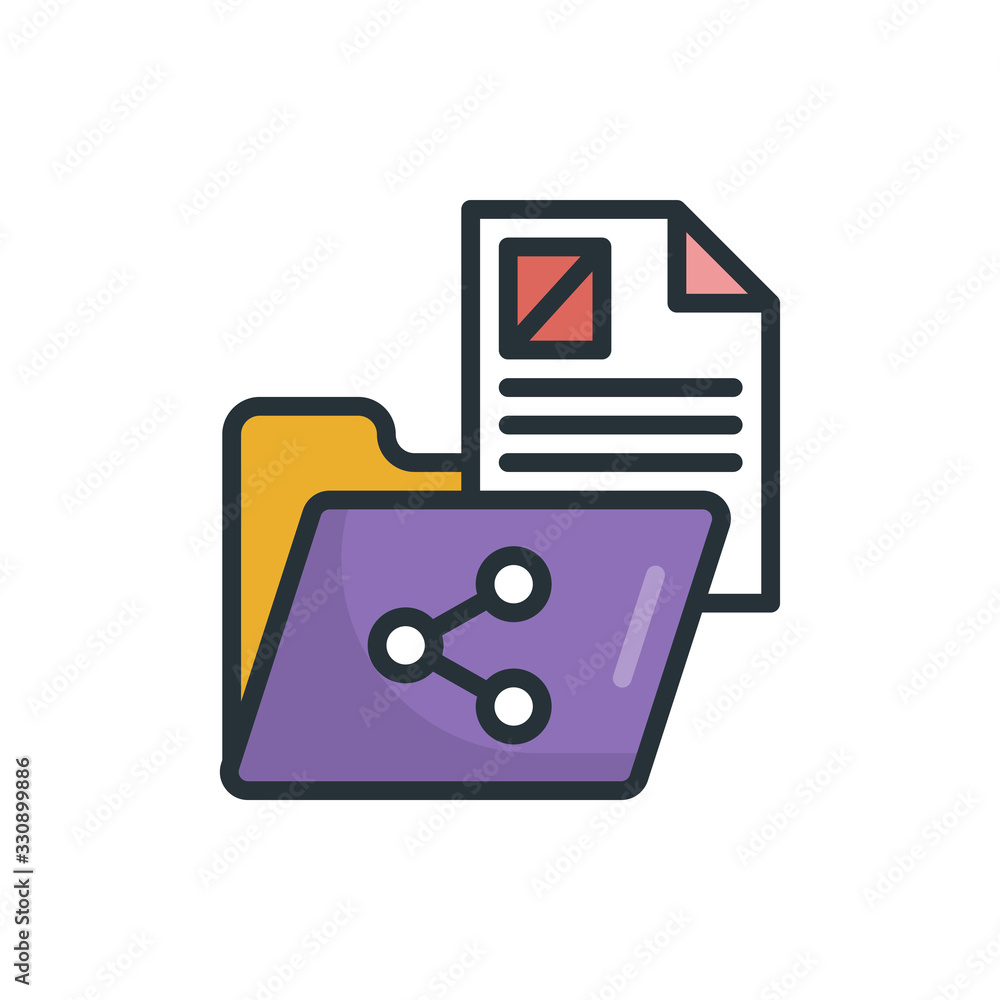 Files & Folders Filled Outline Vector icon Illustration Files & Folders Filled Outline Vector icon Illustration