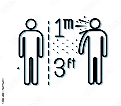 Maintain Safe Distance 1 Meter - Icon