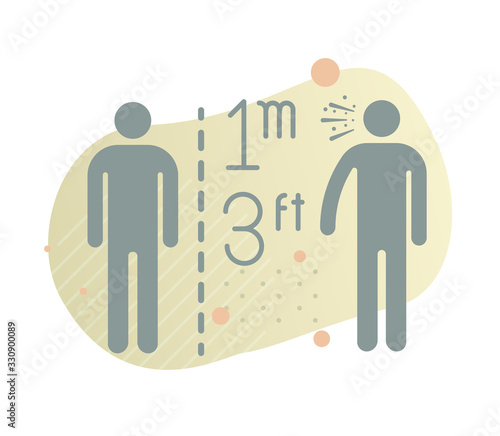Maintain Safe Distance 1 Meter - Icon