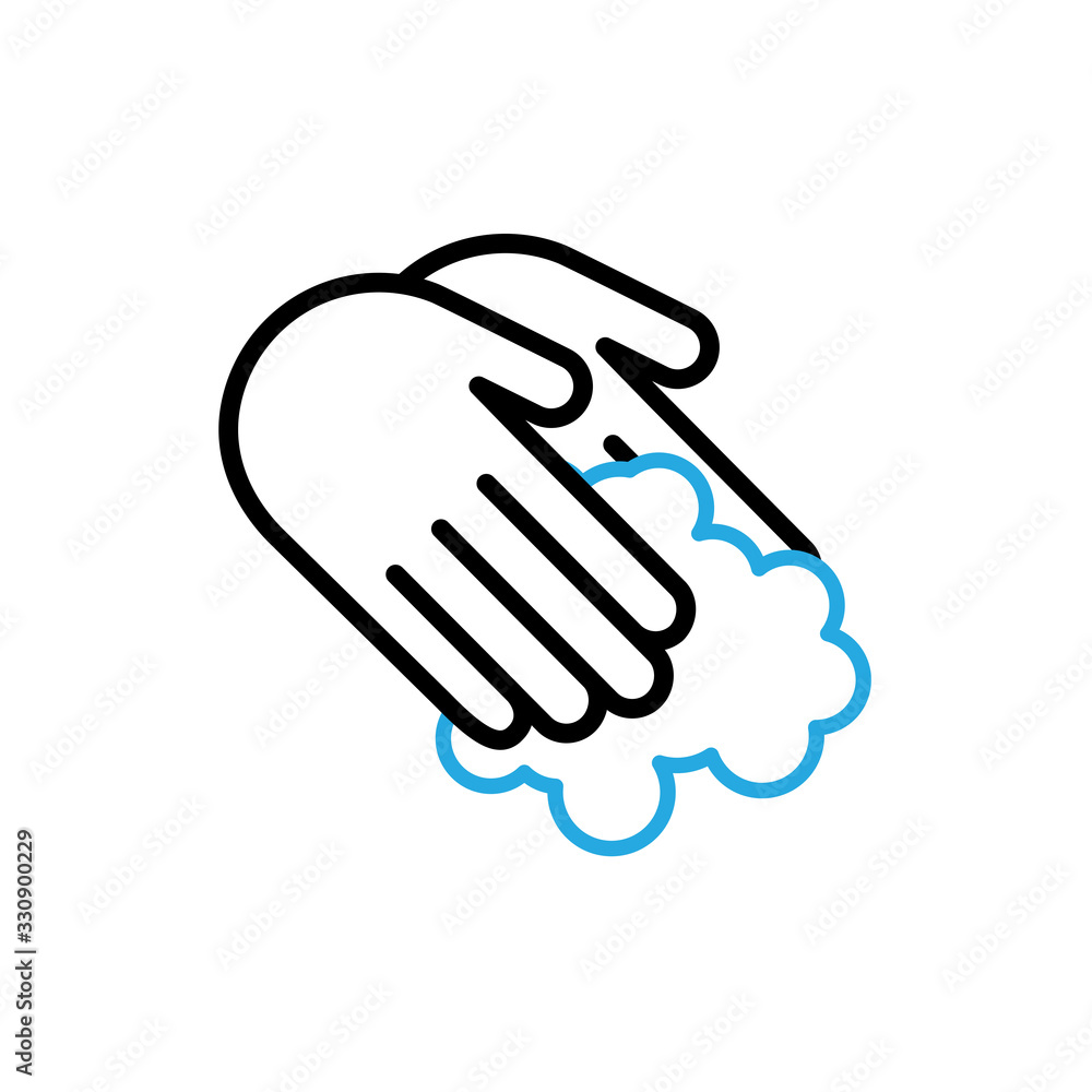 Hands Wash With Soap Icon Vector. Outline Hand Washing With Soap Sign. Isolated Contour Symbol Illustration. Hands Wash With Soap Icon Vector. Outline Hand Washing With Soap Sign. Isolated Contour Symbol Illustration.