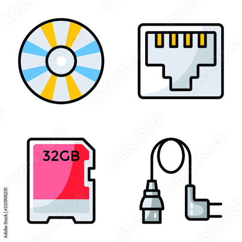 Collection  Of Computer Hardware Icons 